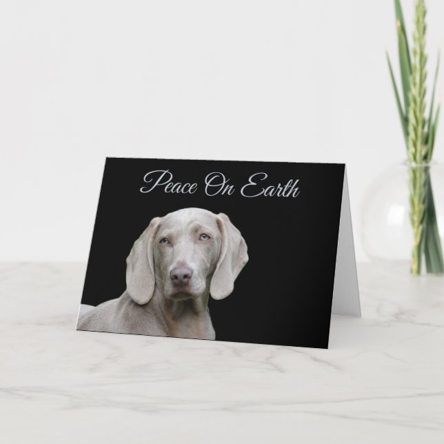 Weimaraner Weihnachtszeit Feiertagskarte (Vorderseite)