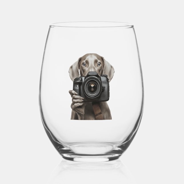 Weimaraner  weinglas ohne stiel (Vorderseite)