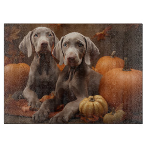 Weimaraner Welpe Autumn Delight Pumpkin Schneidebrett