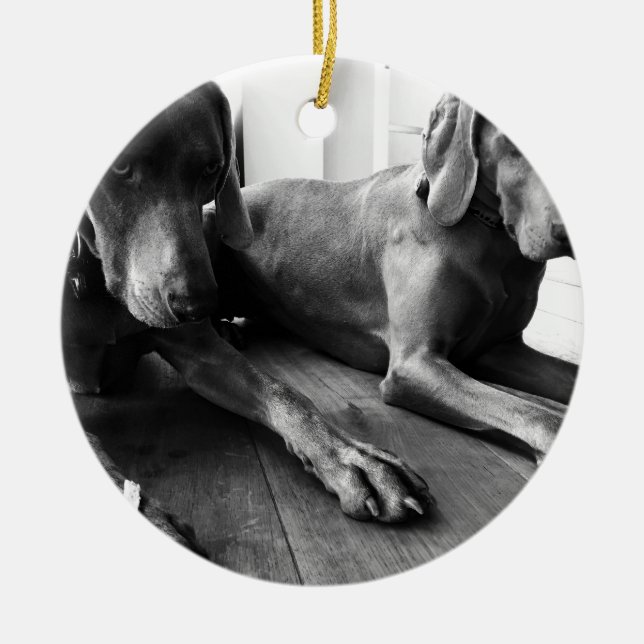 Weimaraners Keramik Ornament (Vorne)