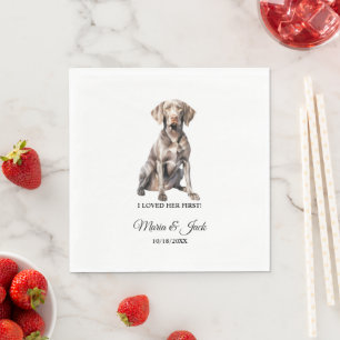 Weimarer Hund HochzeitsNapkins mit Foto Serviette