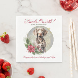 Weimarer Weihnachtsfeiern Napkins mit Hunden-Foto Serviette