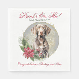 Weimarer Weihnachtsfeiern Napkins mit Hunden-Foto Serviette