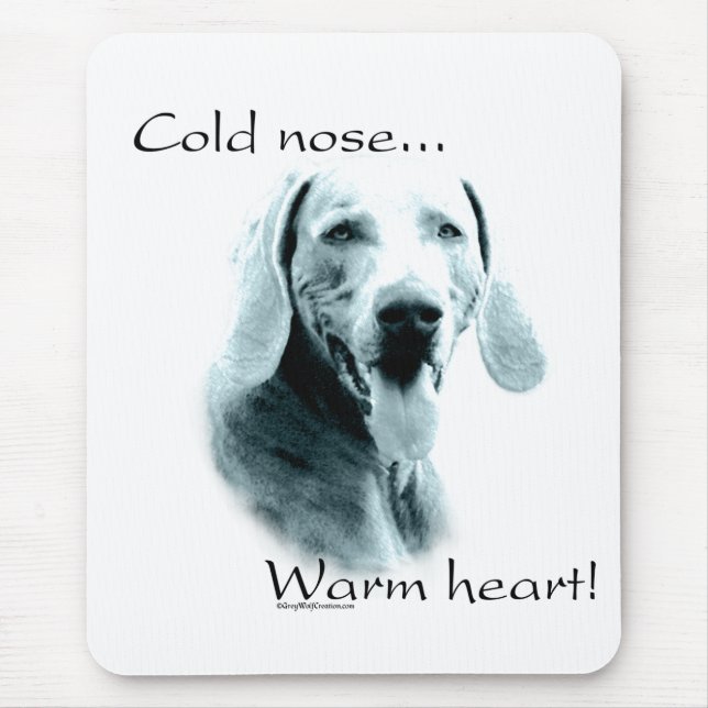Weimeraner Cold Nose Warmes Herz Mousepad (Vorne)