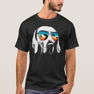 Weimeraner Labrador mit Brillen Sonnenbrille Retro T-Shirt