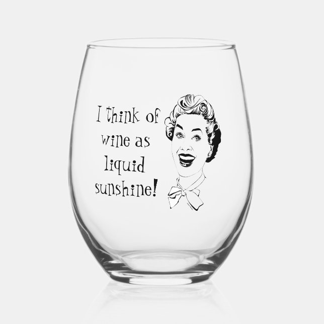 Wein als flüssige Sunshine Funny Mama Weinglas Ohne Stiel (Vorderseite)