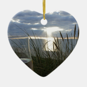 Wein am Strand Keramikornament