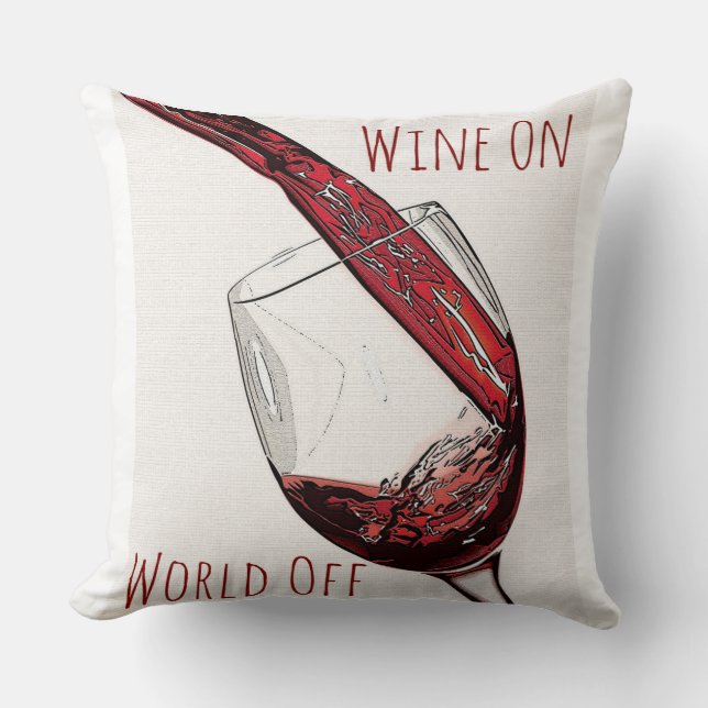 Wein auf Welt weg Wurf vom Baumwolle20x20 Kissen (Vorderseite)