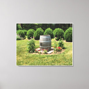 Wein Barrel Garden Deco, Chateau Morrisette, VA Leinwanddruck