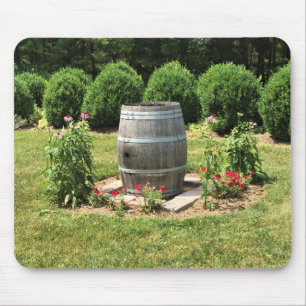 Wein Barrel Garden Deco, Chateau Morrisette, VA Mousepad