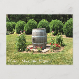 Wein Barrel Garden Dekor, Chateau Morrisette, VA P Postkarte
