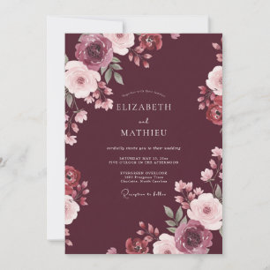 Wein Botanische Aquarell Hochzeit Einladung