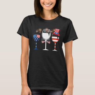 Wein Brillen Red White Blue American Flag 4. J T-Shirt