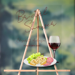 Wein- & Charcuterie-Brautjunggesellinnenabschied Acrylschild
