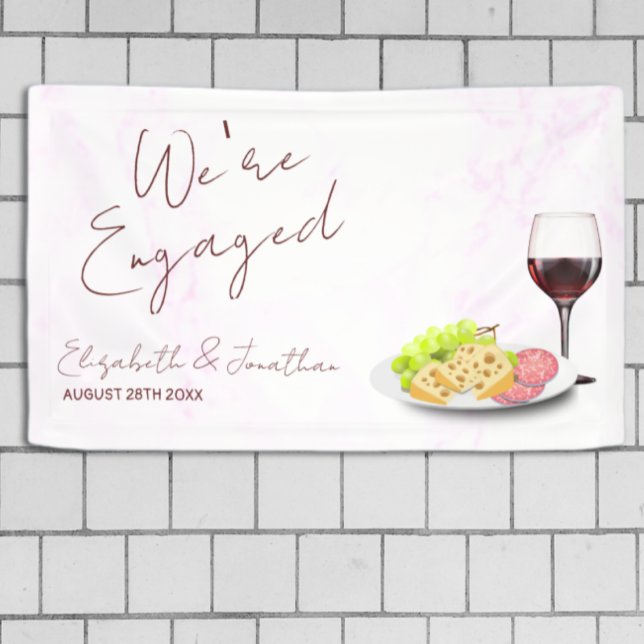 Wein- & Charcuterie-Engagement-Party Banner (Von Creator hochgeladen)