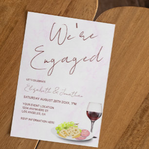 Wein- & Charcuterie-Engagementparty Einladung