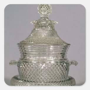 Wein cooler, c.1815-20 quadratischer aufkleber
