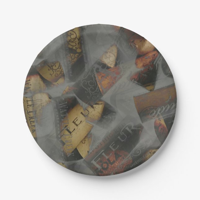 Wein Cork Dry Ice Pappteller (Vorderseite)