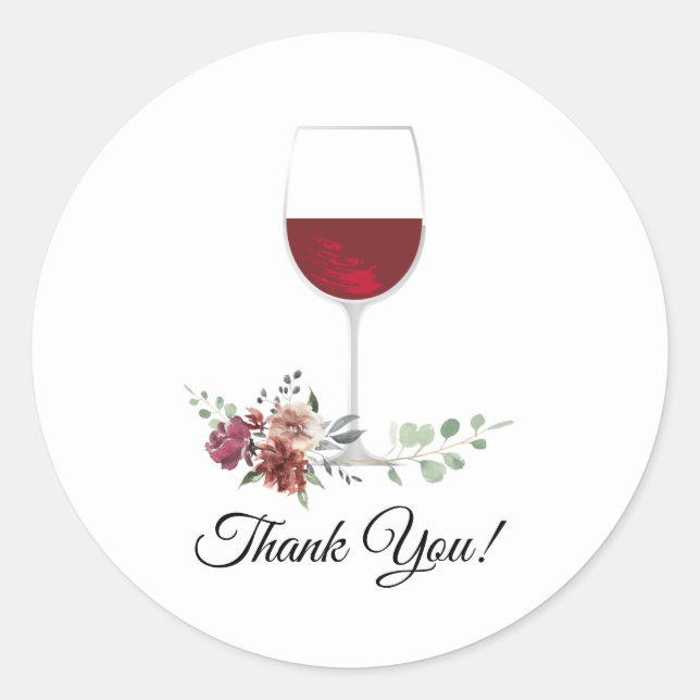 Wein danke Ihnen Aufkleber (Vorderseite)