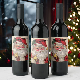 Wein des Weihnachtsgeschenk-6 beschriftet IHREN Weinetikett
