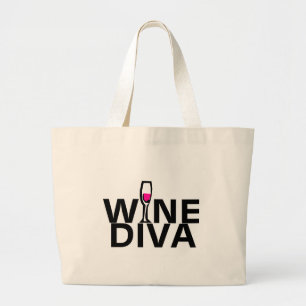 Wein-Diva Jumbo Stoffbeutel