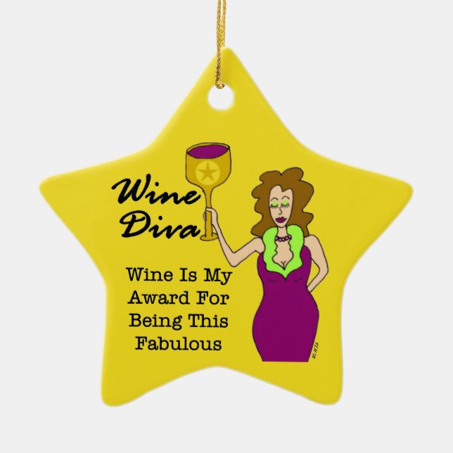 Wein-Diva-kundenspezifischer Keramik Ornament (Vorne)