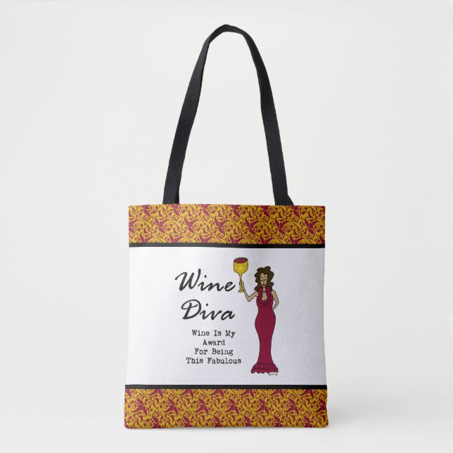 Wein-Diva "Wein ist mein Preis für Sein fabelhaft Tasche (Vorderseite)