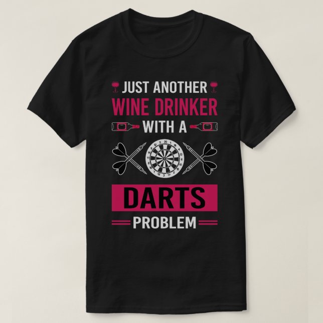 Wein Drinker Darts T-Shirt (Design vorne)