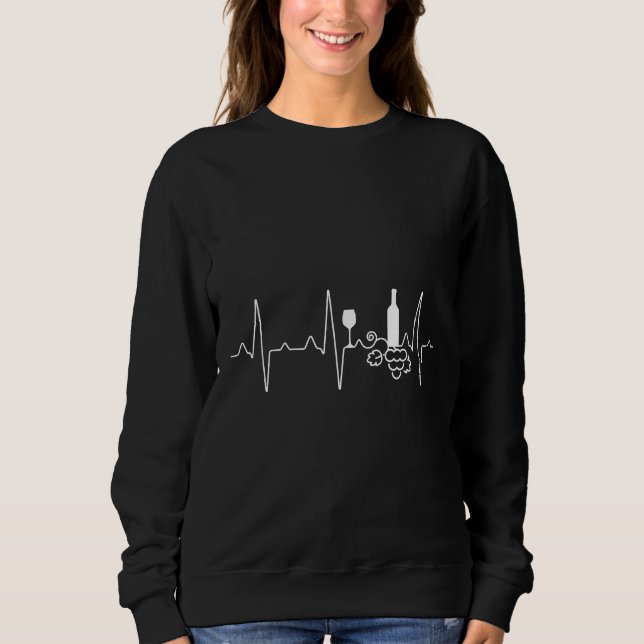 Wein Drinker Ekg Vino Sweatshirt (Vorderseite)