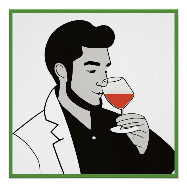 Wein Drinker Glossy Poster (Vorderseite)