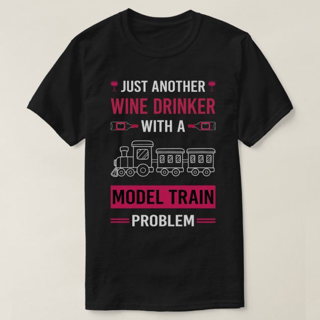 Wein Drinker Modellbahn Eisenbahn T-Shirt (Design vorne)