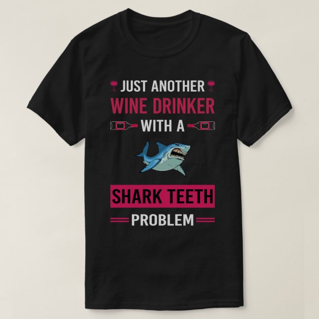 Wein Drinker Zähne T-Shirt (Design vorne)