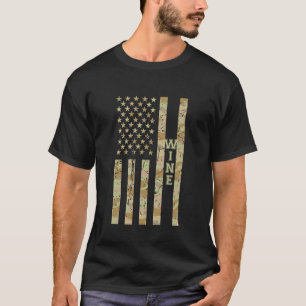 Wein-Enthusiast Weinberg Wüsten-Tarnung abgenutzt  T-Shirt
