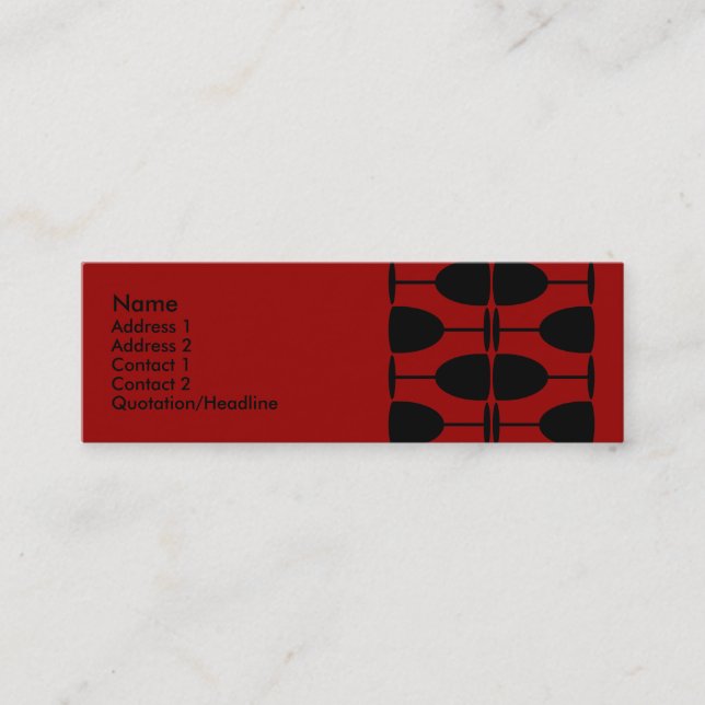 Wein-Entwurfs-Visitenkarte Mini Visitenkarte (Vorderseite)