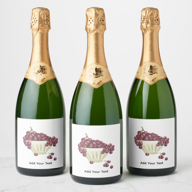 Wein Etikett Trauben Schüssel (Flaschen)