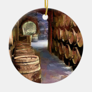 Wein-Fässer im Weinkeller Keramik Ornament