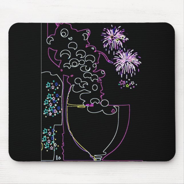 Wein-Feier im Neon-Mousepad Mousepad (Vorne)