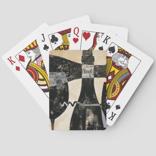 Wein-Flasche und Glas Spielkarten (Rückseite)