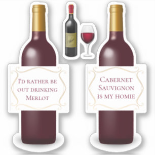 Wein-Flaschen Aufkleber