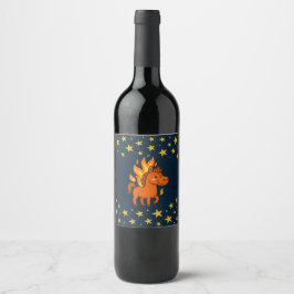 Wein Flaschen Etikett mit einem roten Pferd
