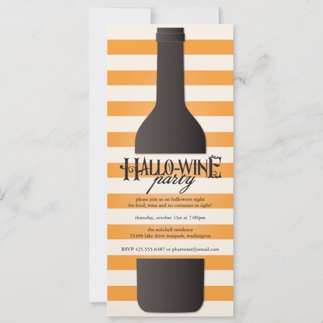 Wein-Flaschen-Halloween-Party-Einladung Einladung (Vorderseite)