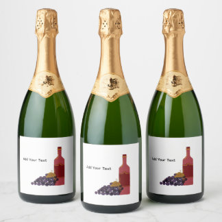 Wein Flaschenetikett mit Trauben