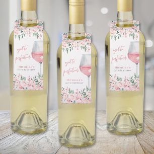 Wein Floral Geburtstagsfeier Flaschenanhänger