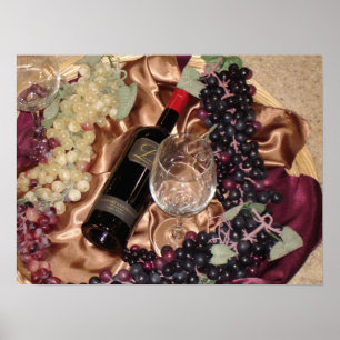 Wein-Foto mit Trauben Poster