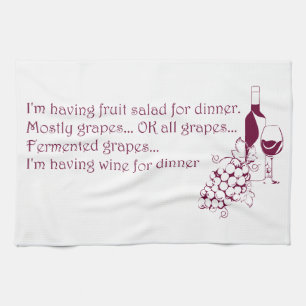 Wein für Abendessen Handtuch