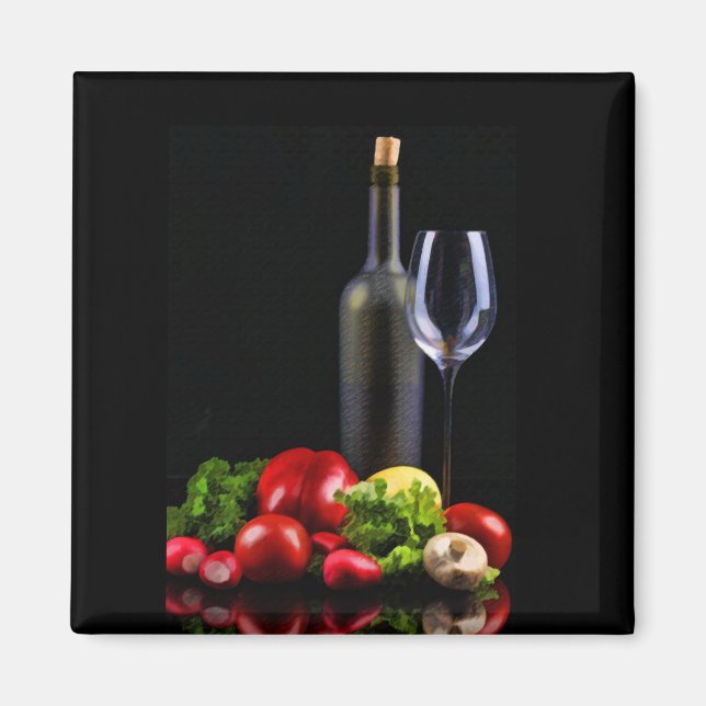 Wein für einen Salat Magnet (Vorne)