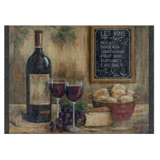 Wein für zwei Glas Cuttingboard Schneidebrett (Vorderseite)