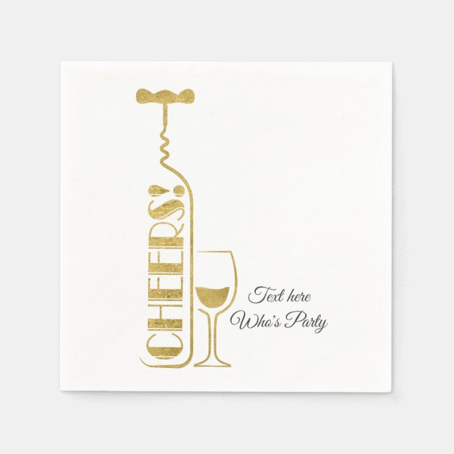 Wein, Geburtstag, Hochzeit, Party Serviette (Vorderseite)