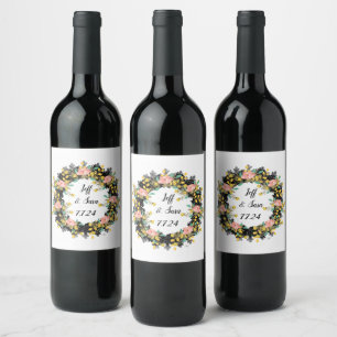 Wein Gefallen für Personalisierte Blume Briefmarke Weinetikett