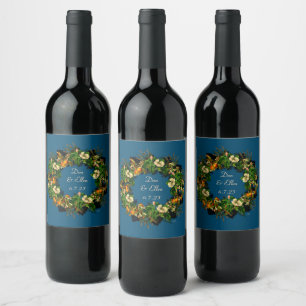 Wein Gefallen für Personalisierte Blume Briefmarke Weinetikett